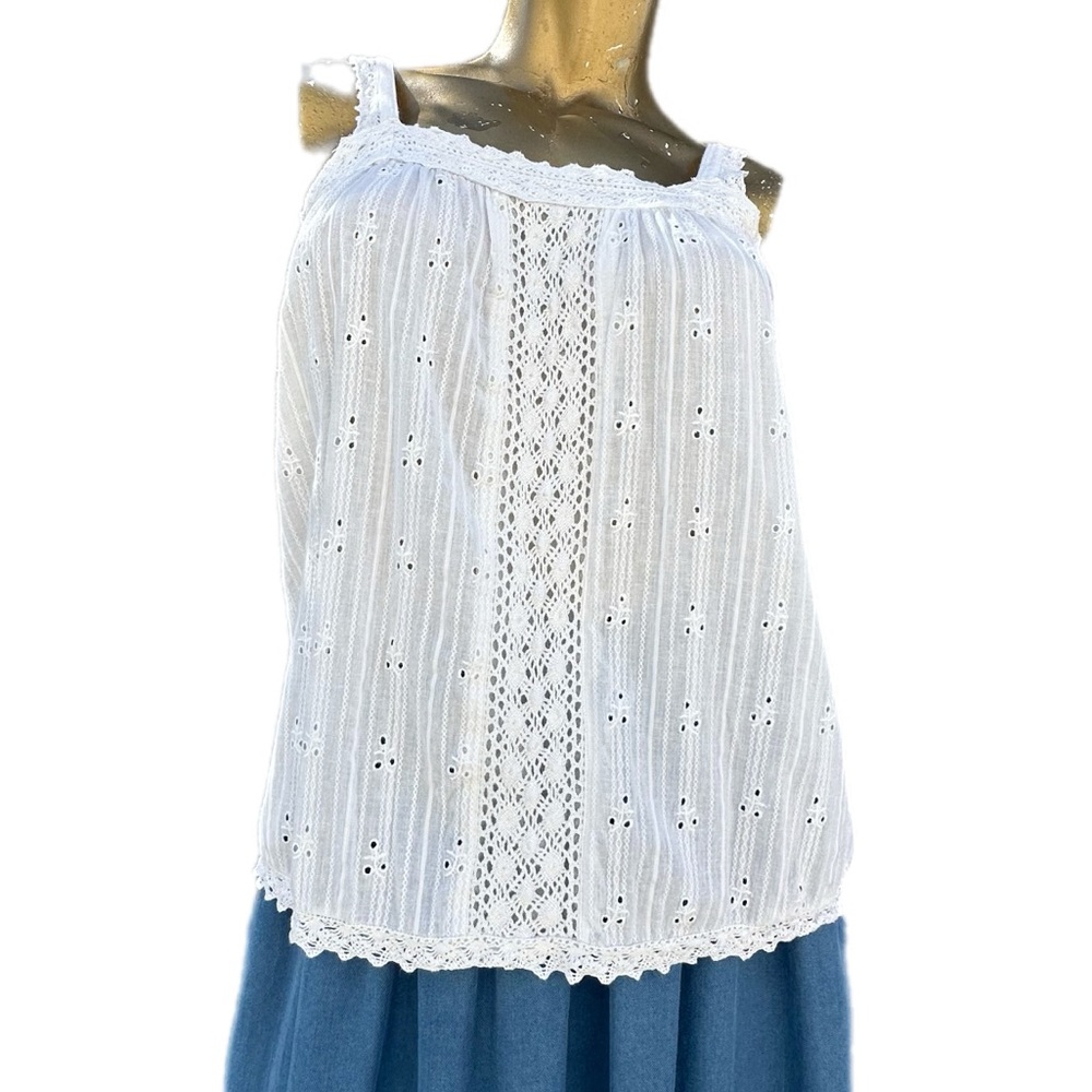Sundance cotton eyelet sleeveless top size XS